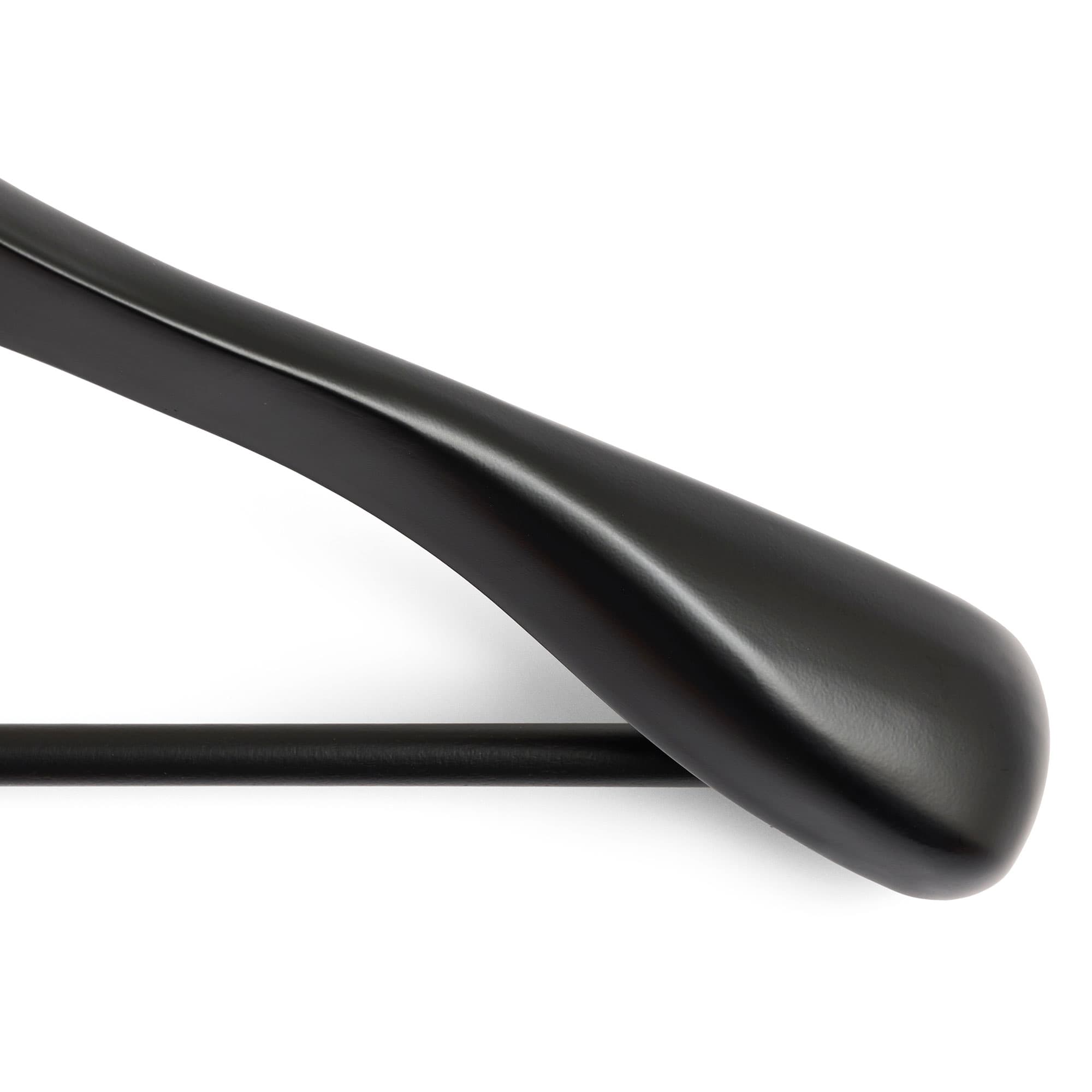 Smooth Coat Hanger, Set of 4 w/ bar, Wide black